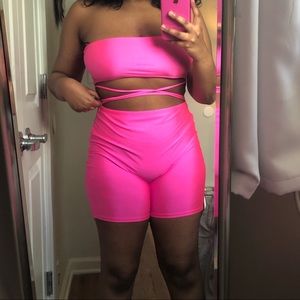 Hot pink romper/bodysuit thing 😂 from Forever 21!